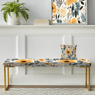 Banc rembourré or