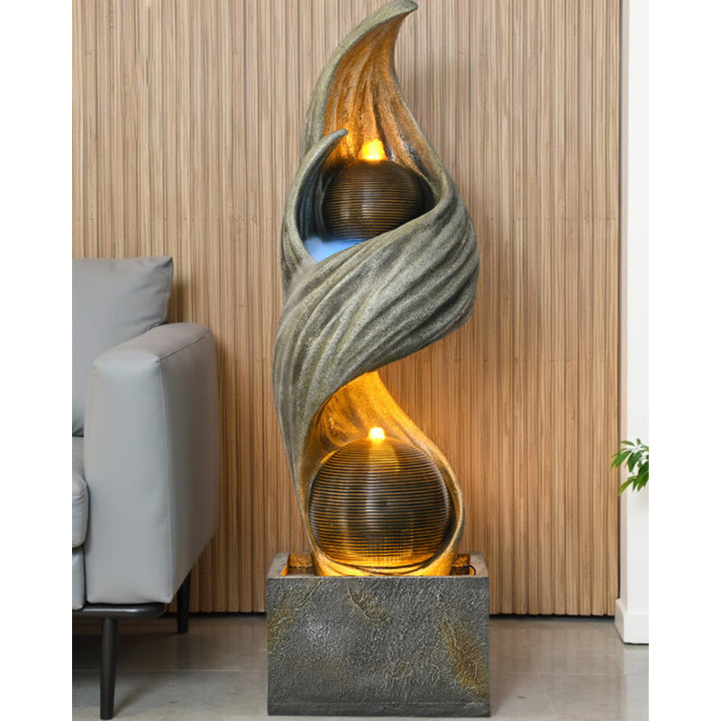 Neo - Chinese Style Resin Irregular - shaped Flowing Water Ornament