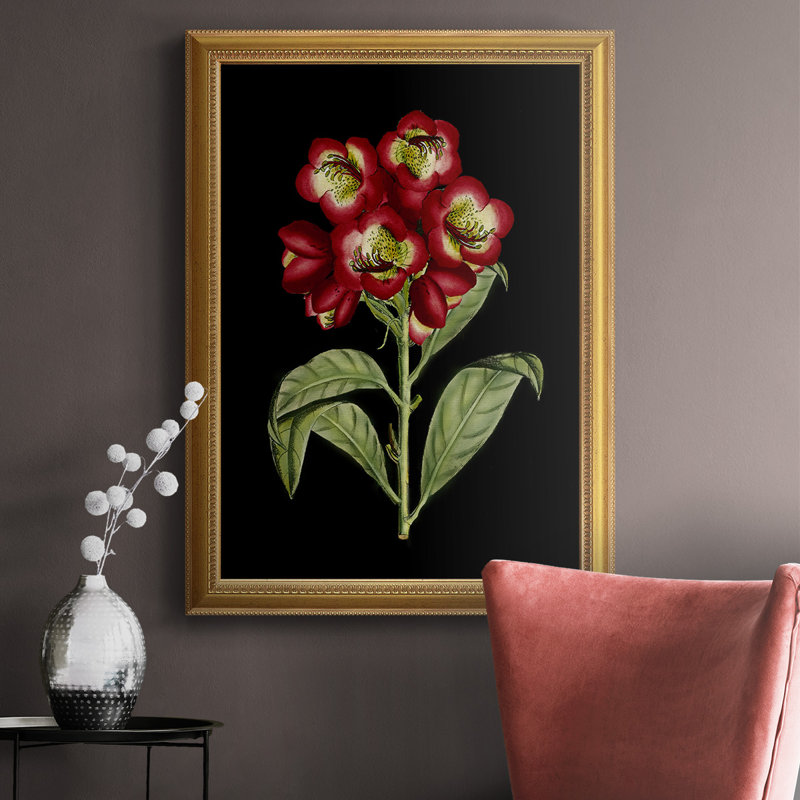 Fleurs cramoisies sur toile de qualité supérieure (A) III - prête à être accrochée, H 20 po x l 16 po x P 2,5 po