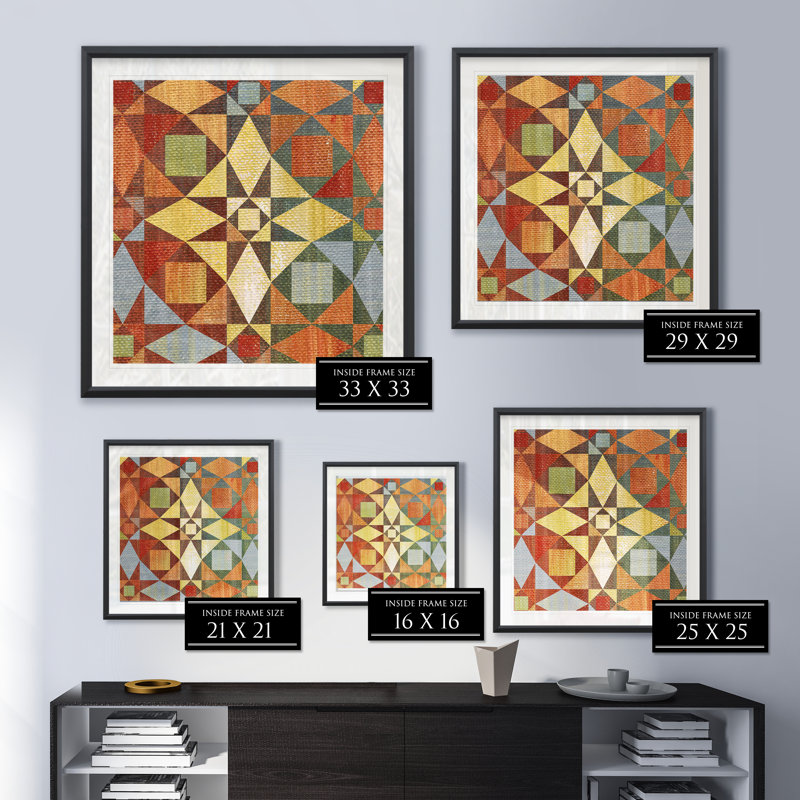 Courtepointe Kaleidoscope II - reproduction de cadre photo, H 17,5 po x l 17,5 po x P 1,5 po