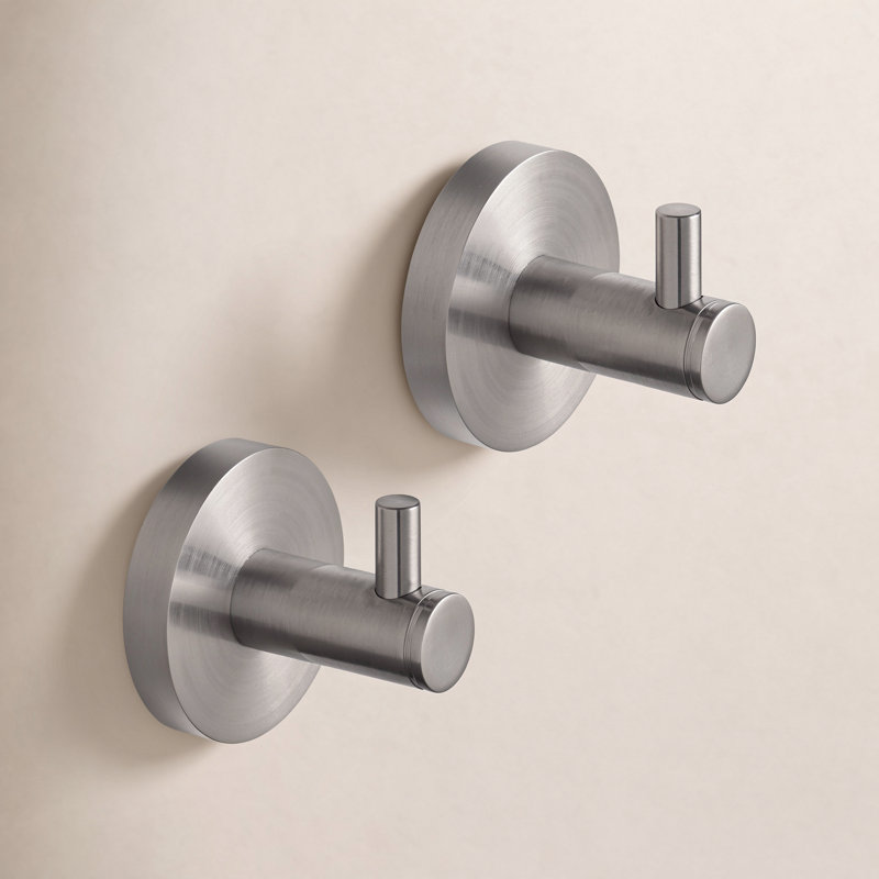 Ensemble de 2 crochets ronds pour serviettes et peignoirs de bain, Nickel brossé