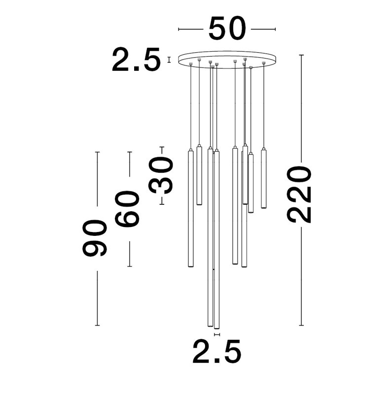 TRIMLE - Light Black LED Pendant, 10