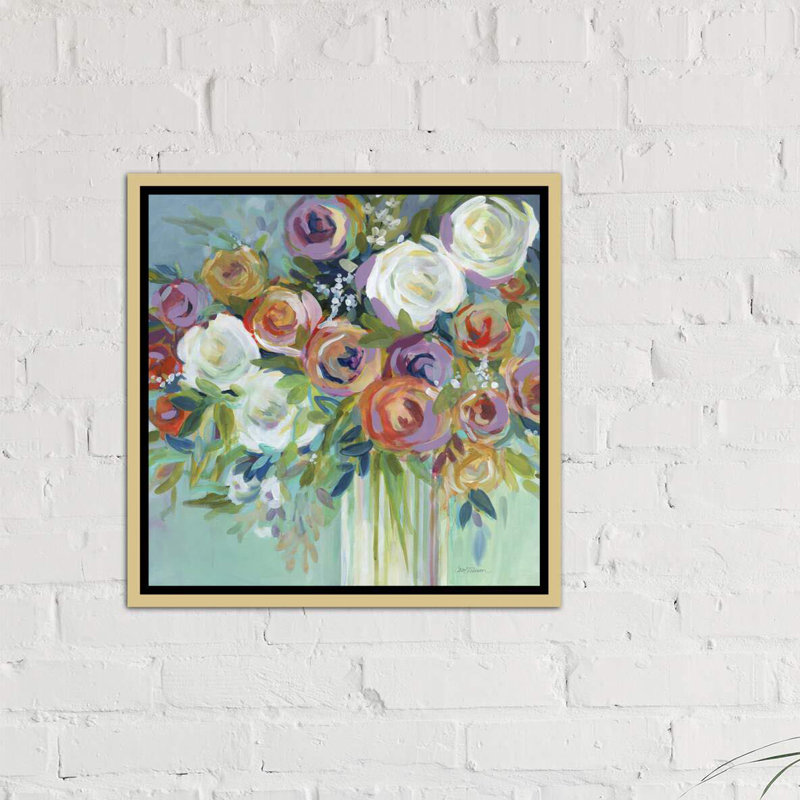 "confetti bouquet ii" par carol robinson-print, H 26 po x l 26 po x P 1,5 po, Toile encadrée d'or
