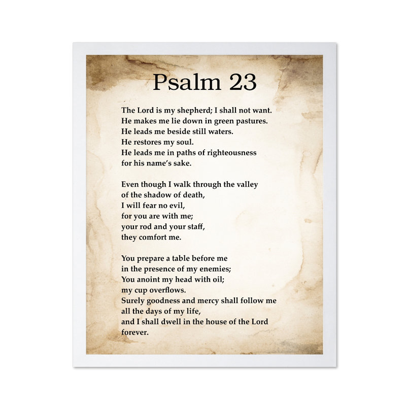 Psalm 23, Poster, 18"H x 24"W, White Framed