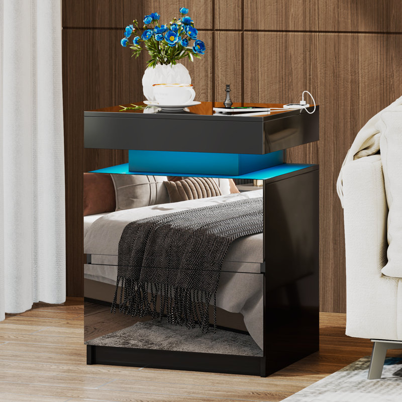 45cm W Bedside Table, Black