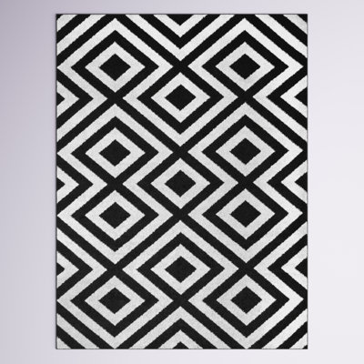 Tapis gris anthracite / ivoire Frances
