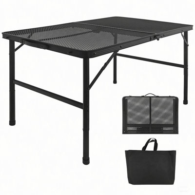 3FT Camping Table with Mesh Desktop, Lightweight & Portable Small Folding Grill Table