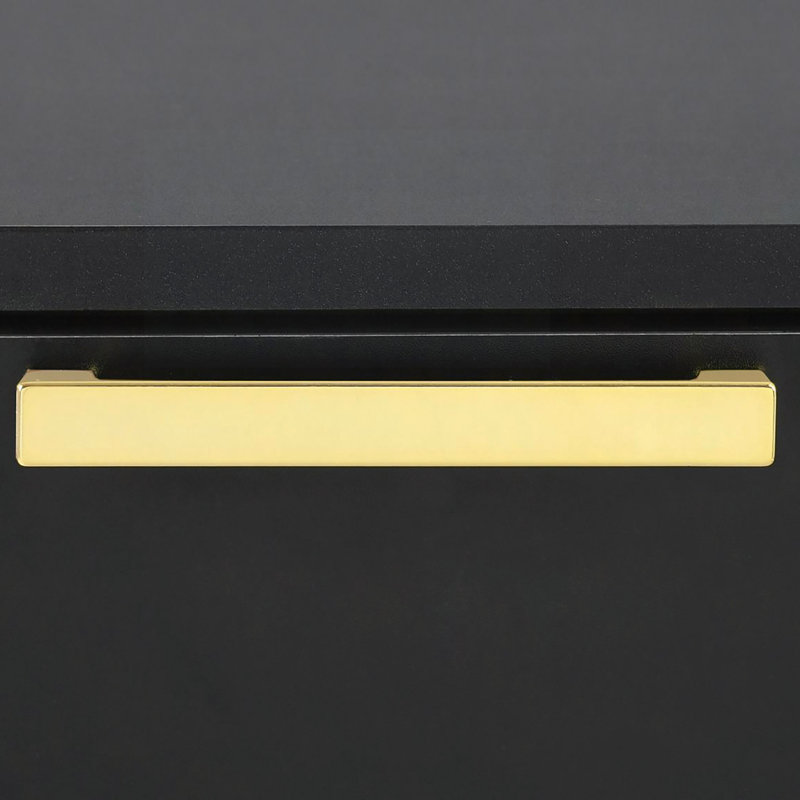 Nightstand, 2-Drawer Rectangular Nightstand, Black