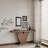 66" L Modern X-Leg Console Table With Solid Wood Veneer, Sturdy Entryway Hallway Table For Small Space, Mid-Century Narrow Sofa Table With Geometric Design & Wide Top, Walnut-840579560-840579561-840579566