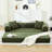 Corduroy 3 - Seater Convertible Folding Bed, 78.5" With 2 Pillows For Office And Living Room Futon Couch Pillows, Bed-1794932502