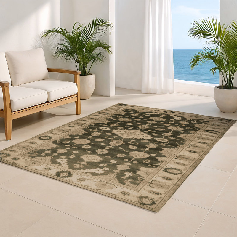 Tapis intérieur et extérieur brun Overdyed, Rectangulaire 2 pi x 3 pi