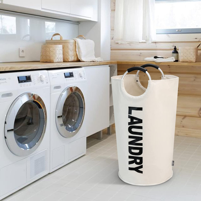 Fabric Laundry Basket with Handles, Beige