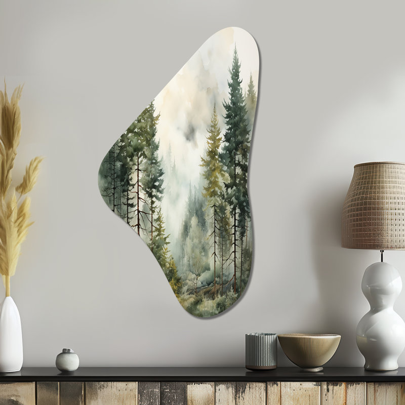 Art mural asymétrique en forme de pin de Gullermo, H 39 po x l 21 po