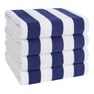 POLYTE Microfiber Quick Dry Lint Free Bath Towel 57 x 30 in Pack of 4 (Blue)