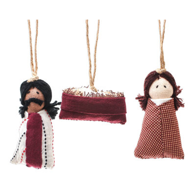 Ensemble d’ornement figurine suspendue 2 pièces country crèche