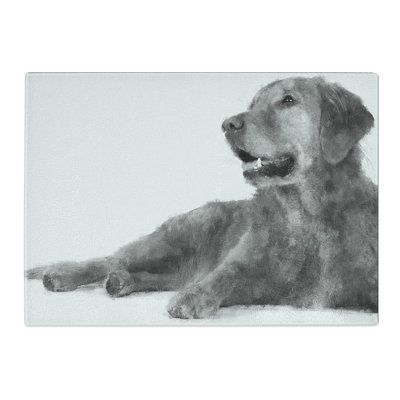 Tempered Glass Golden Retriever Chopping Board
