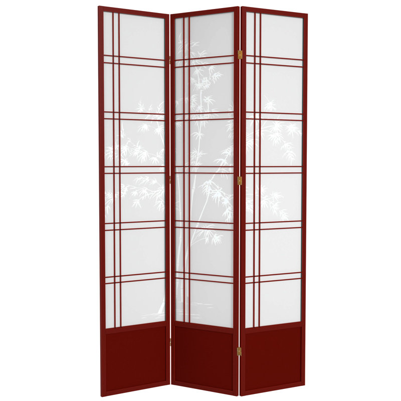 Cloison pliante Keitez, 3 panneaux, Bois de rose