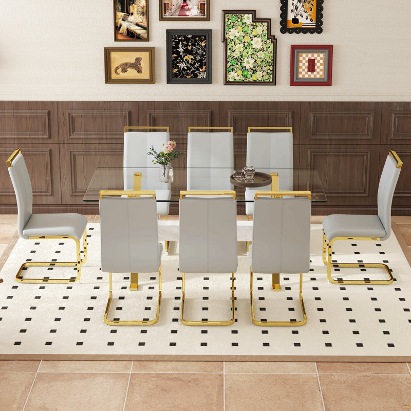 Ensemble de table et chaises, Gris clair