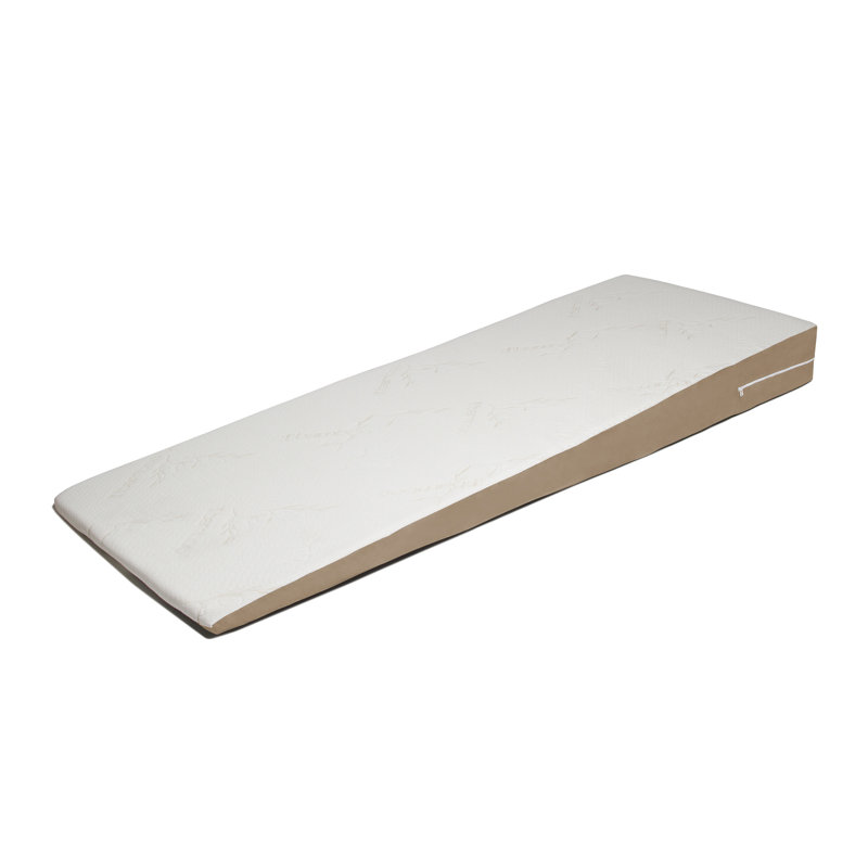 Full Length White and Beige Memory Foam Bed Wedge Pillow