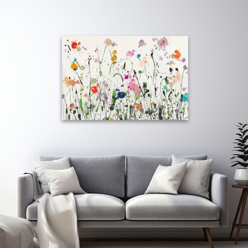 Champ français et fleurs parisiennes rétro III, H 48 po x l 32 po