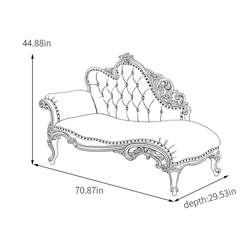 Chaise longue durable, Orienté à gauche (vu de face)