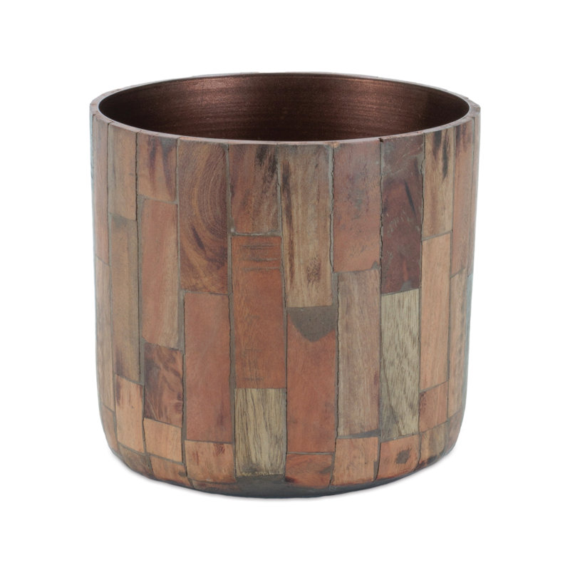 Boîte à fleurs ronde en bois (ensemble de 2)