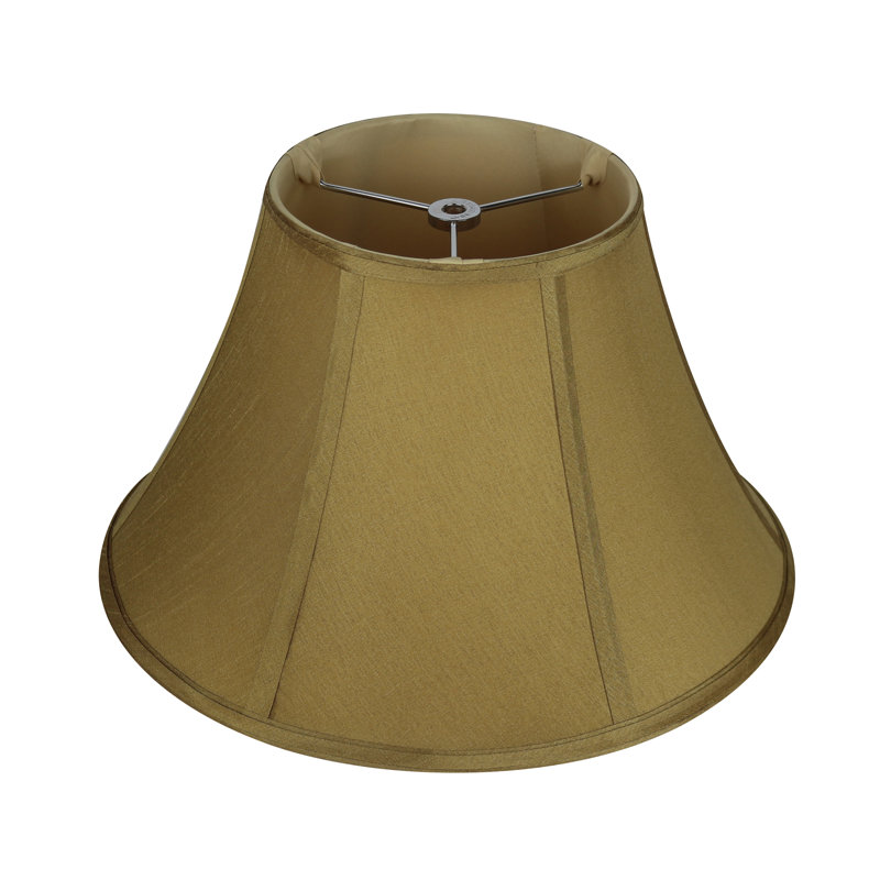 Abat-jour cloche en soie / shantung (araignée), Doré, H 9 po x l 16 po x P 16 po