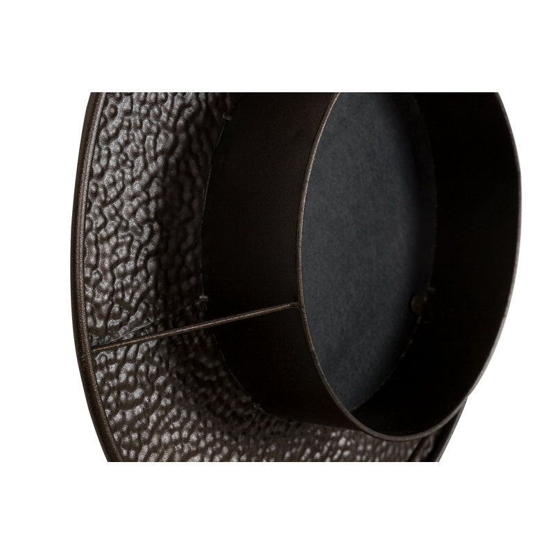 Metal Round Mirror, Golden Black