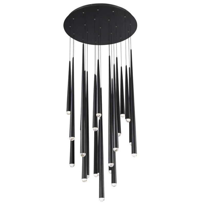 Lustre à del à plusieurs niveaux 21 lumières unique Cascade