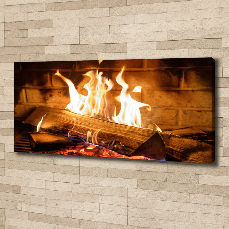 Wood In The Fireplace - No Frame Print on Canvas