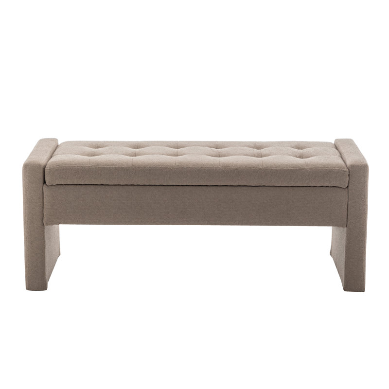 Banc de rangement rembourré Rasner, Beige