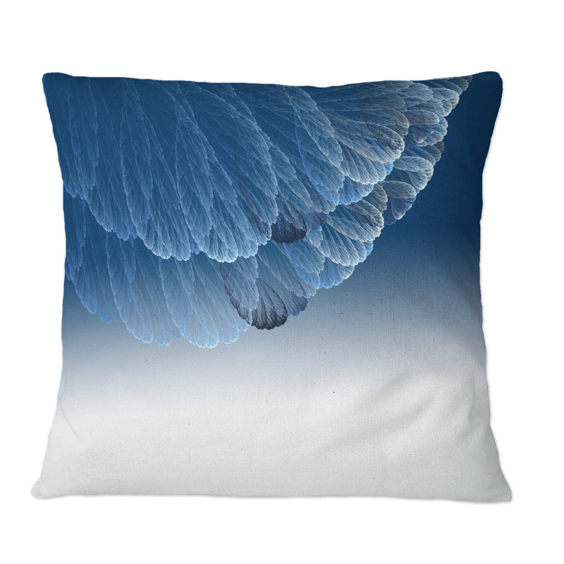 Blue Ink Infinity Ink Cloud On White - Modern Printed Throw Pillow, 16" x 16"