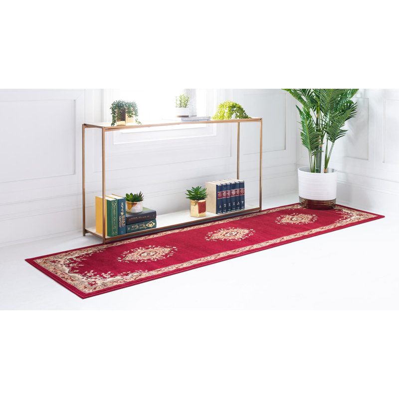 Tapis oriental noir Balthrop, Tapis de couloir 2 pi 2 po x 8 pi 2 po, Bourgogne