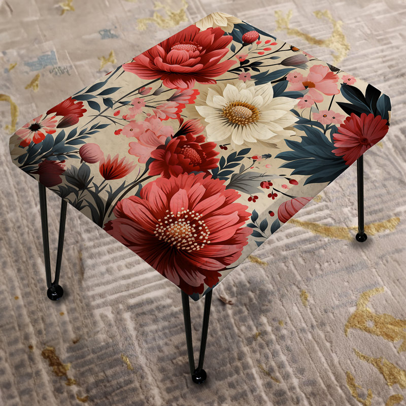 Boho Chic Floral Pattern - Floral Rectangle Ottoman