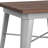 Wragby 23.5" Square Metal Indoor Bar Height Table with Rustic Wood Top-1863469290-1796852960