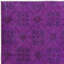 Tapis mauve à motif floral noué à la main 3,6 x 6,4 pi 3,6 po