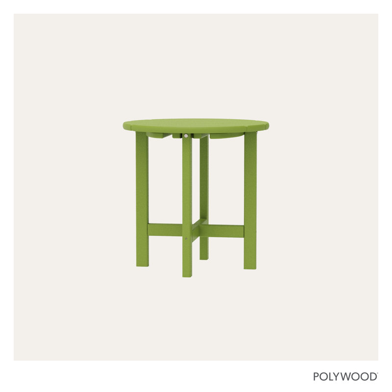 POLYWOOD Round 18" Side Table, Lime