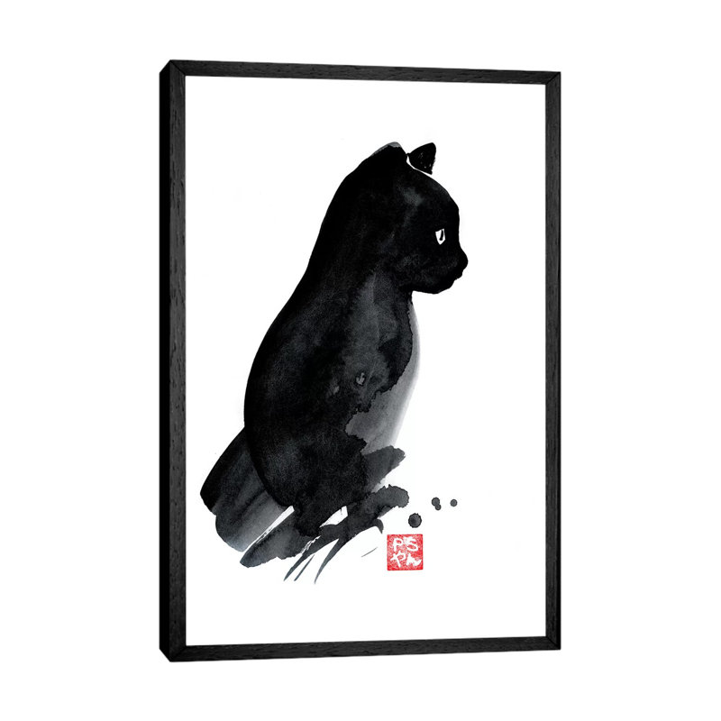 Petit Chat by Péchane - Print on Canvas, Black Framed, 66.04 cm H x 45.72 cm W