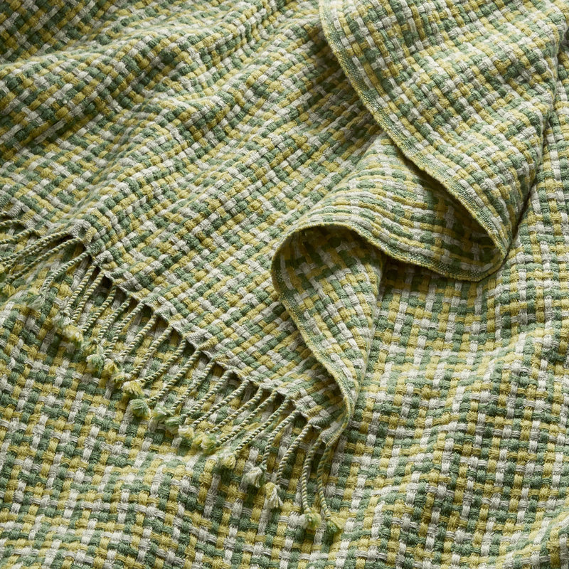 Chaperone Hand Woven Throw Blanket, Green