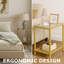 Harrower Gold Glass Side Table with Storage Shelf End Table Living Room Furniture