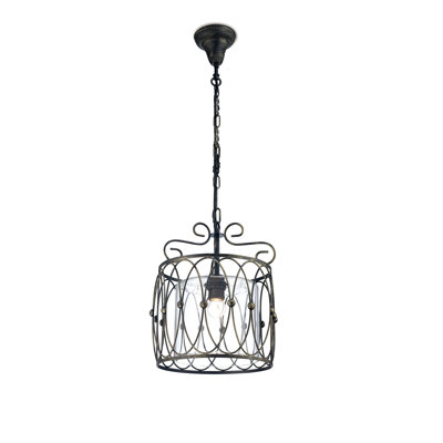 Muehlebach 1 - Light Black/Gold Lantern Pendant