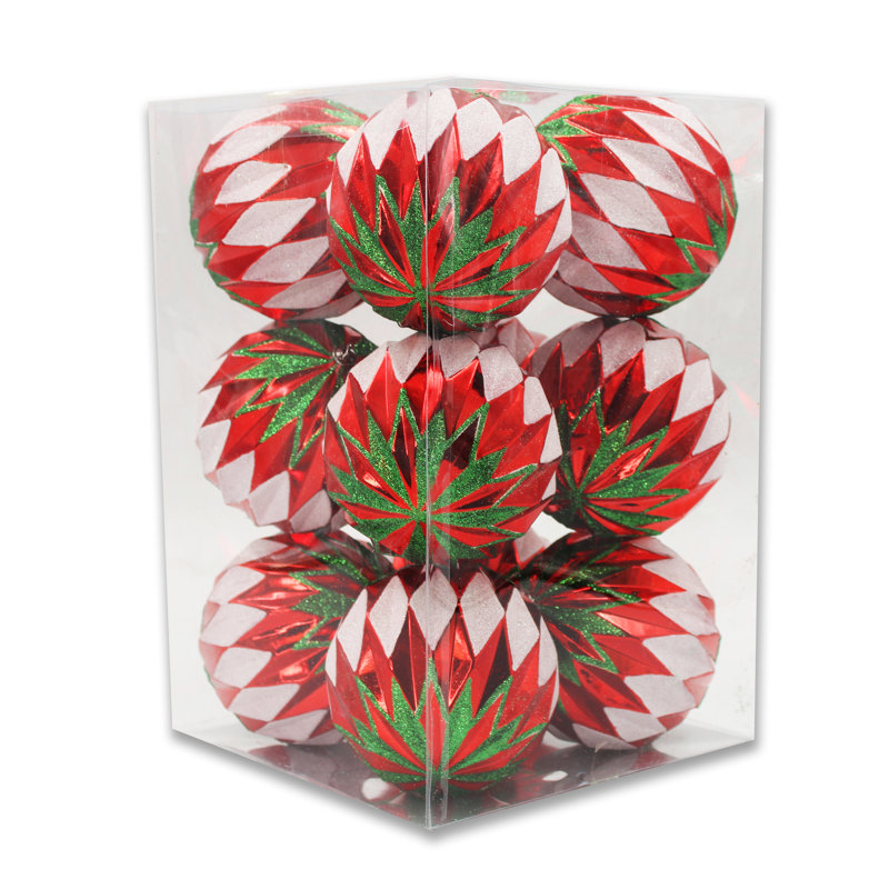 Ensemble d'ornement en forme de boule de Noël assorties 12 pièces Arctic, Rouge/vert/blanc