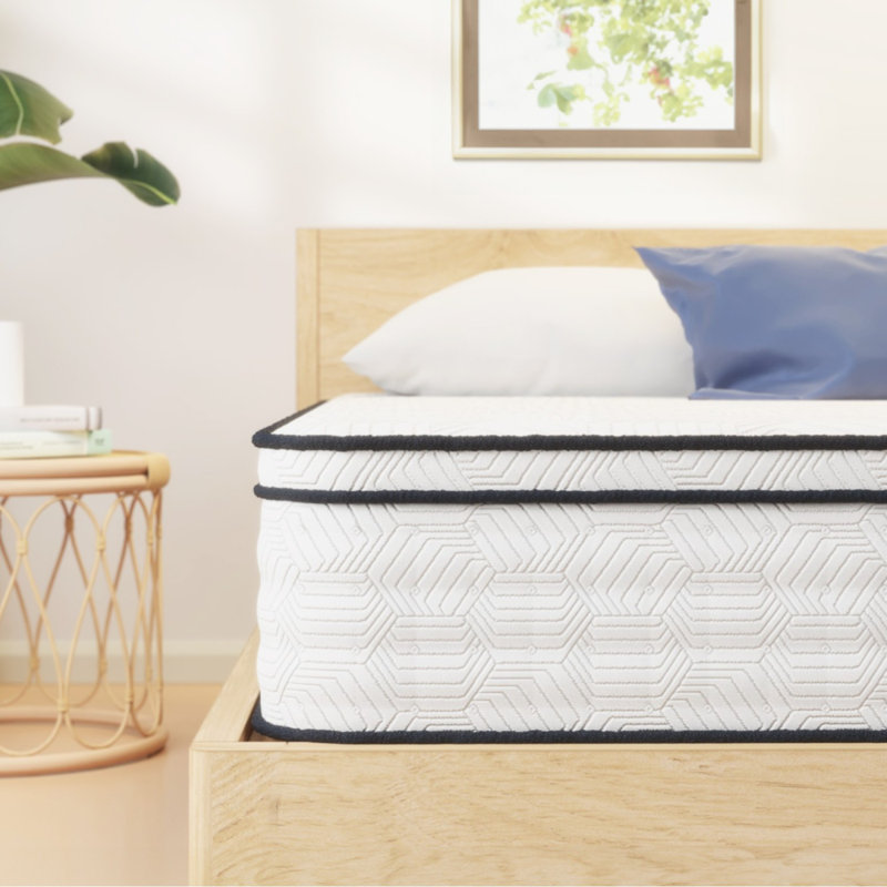 Grand matelas hybride 12 po avec ressorts ensachés et mousse à mémoire de forme, fermeté moyenne, soulagement de la pression