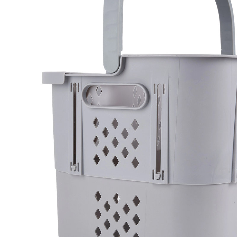 Plastic Laundry Basket, Grey