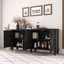 Buffet Mid-Century moderne avec portes géométriques symétriques-301142229