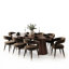 Ensemble de salle à manger extensible de 47" à 83" avec table ovale centrale et chaises rondes en velours-2082887293-2083567882