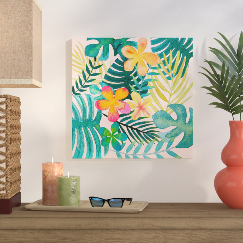 « tropical flore », reproduction sur toile tendue, 40 po x 40 po
