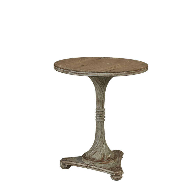 Table de bout à piédestal en bois massif