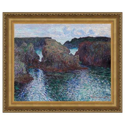 Rocks at Port-Goulphar, Belle-Ile, 1887 Framed Print on Canvas
