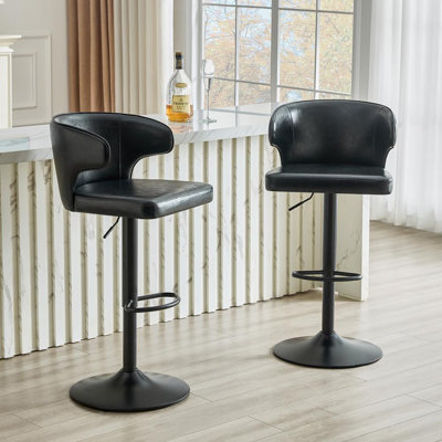 Chaise de bar rotative moderne pour comptoir de bar de cuisine et salle à manger, ensemble de 2